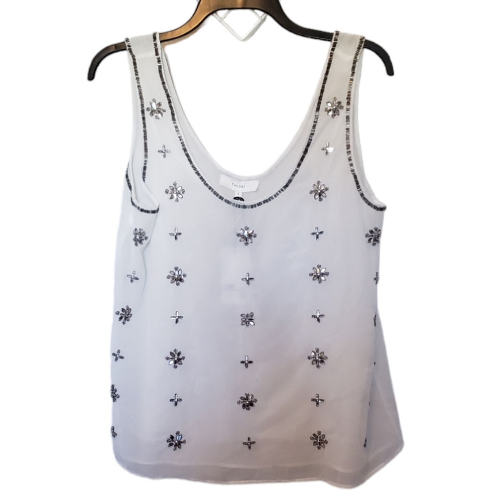 Talori White Tinsley Top Size Small